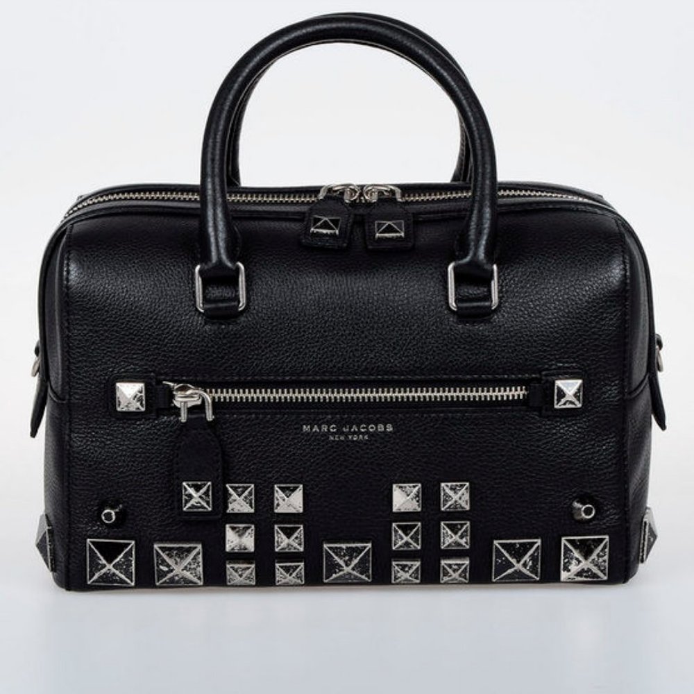 Marc Jacobs black leather chipped stud bag